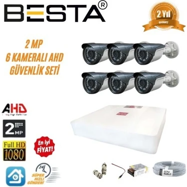 Almira Butik 2mp Ahd 1080P Gece Görüşlü 6 Kameralı Güvenlik