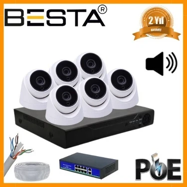 Almira Butik 5 Mp 1440P 6 Iç Mekan Kameralı Dahili Mikrofonlu Ip Poe Güvenlik