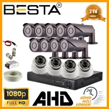 Almira Butik 2mp 1080P 9 Dış 4 Iç Mekan Kameralı Ahd Güvenlik
