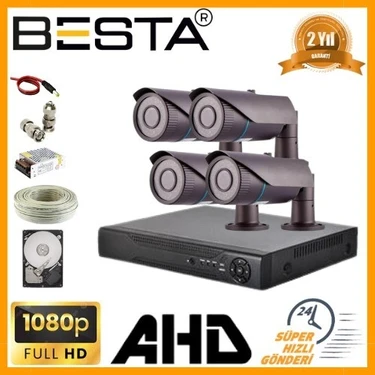 Almira Butik 2 Mp 1080P 4 Kameralı Harddisk Dahil Ahd Güvenlik