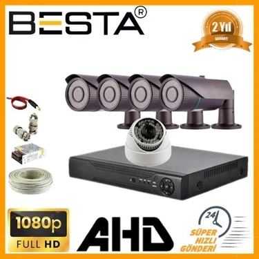 Almira Butik 2mp 1080P 4 Dış 1 Iç Mekan Kameralı Ahd Güvenlik