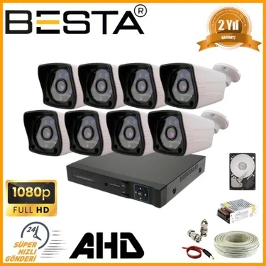 Almira Butik 2 Mp 1080P 8 Dış Mekan Kameralı Ahd Güvenlik