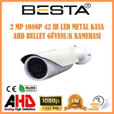 Almira Butik 2mp Ahd 1080P 42 LED Metal Kasa Dış Ortam Güvenlik