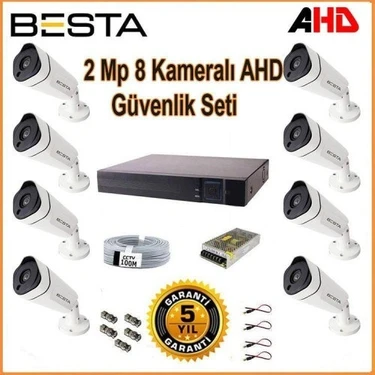 Almira Butik 2mp Ahd 1080P Gece Görüşlü 8 Kameralı Güvenlik