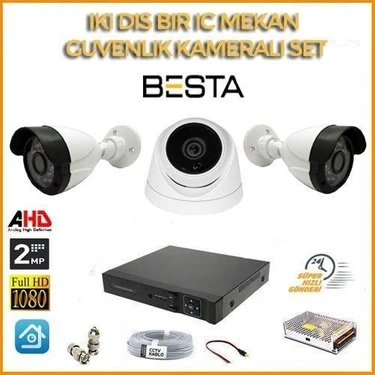 Almira Butik 2mp 1080P 2 Dış Mekan 1 Iç Mekan Kameralı Ahd Güvenlik