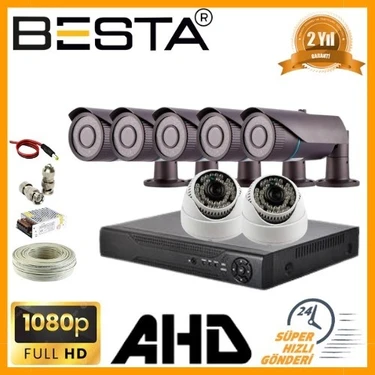 Almira Butik 2mp 1080P 5 Dış 2 Iç Mekan Kameralı Ahd Güvenlik