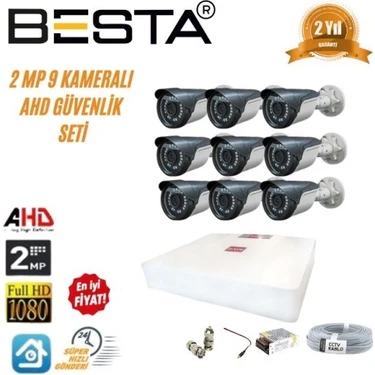 Almira Butik 2mp Ahd 1080P Gece Görüşlü 9 Kameralı Güvenlik
