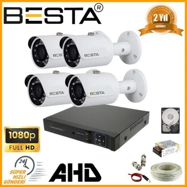 Almira Butik 2mp 1080P 4 Dış Mekan Kameralı Ahd Güvenlik