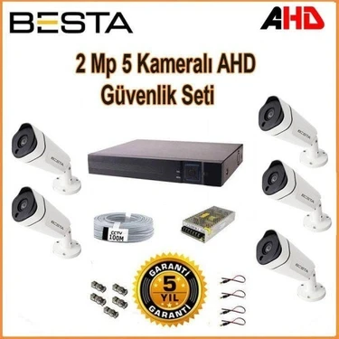 Almira Butik 2mp Ahd 1080P Gece Görüşlü 5 Kameralı Güvenlik