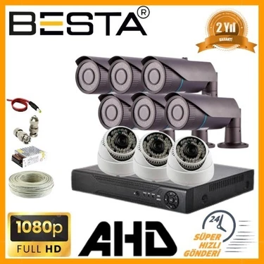 Almira Butik 2mp 1080P 6 Dış 3 Iç Mekan Kameralı Ahd Güvenlik
