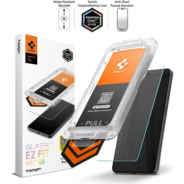 Spigen Samsung Galaxy S26 ile Uyumlu Cam Ekran Koruyucu AluminaCore™ iyonlaştırılmış Güçlendirilmiş