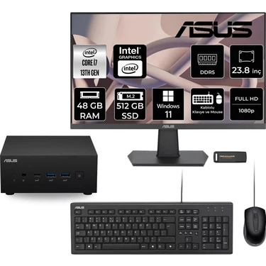 超美品 「最新Core i7 13700H」 超ハイスペックASUS オフィス付 Asus Expertcenter PN64 i7 13700H 48GB RAM 512GB SSD 23.8 Fiyatı