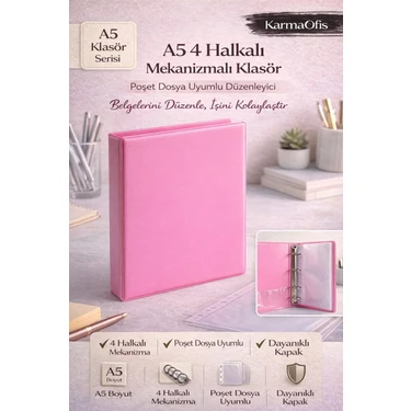 Karmaofis A5 4 Halkalı Mekanizmalı Klasör | Poşet Dosya Fiyatı