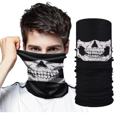 İlanib Ticaret Motorcu Boyunluk Baf Buff Bandana - 25X48 cm Model