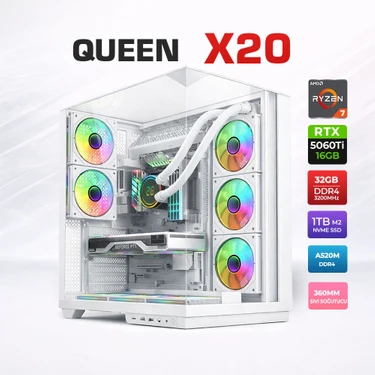 Xaser Queen X20 Ryzen 7 5700X 32GB Ram 1tb M.2 Nvme SSD 16GB RTX5060 Ti Sıvı Soğutmalı Oyuncu
