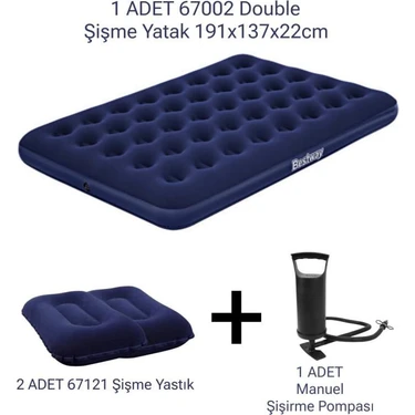 Bestway 67002 Şişme Yatak Yastıklı ve