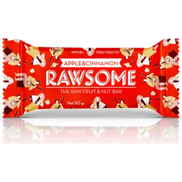 Rawsome Elmalı ve Tarçınlı Atıştırmalık Bar 50 gr Vegan ve Glutensiz