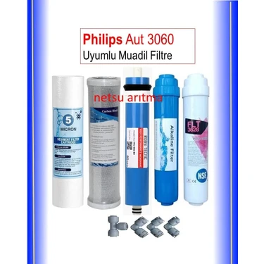 Netsu Philips Aut 3060 Uyumlu,Su Arıtma Filtresi,5'li Filtre
