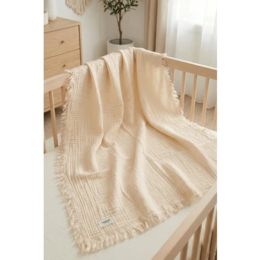 Hamur 4 Katlı Müslin Bebek Pikesi %100 Pamuk 85x100 Yenidoğan Bebek Arabası Puset Örtüsü Battaniye