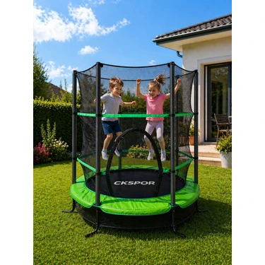 CKSpor 140 cm (55 Inç) Tam Boy Koruma Fileli Çocuk Trambolini Güvenlik Fileli