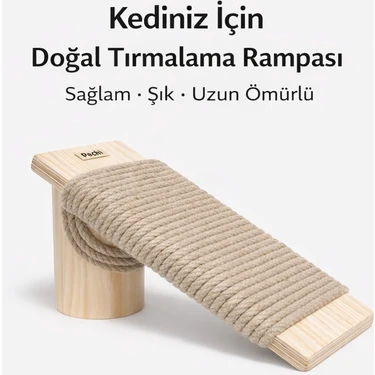 Doğal Ahşap Kedi Tırmalama