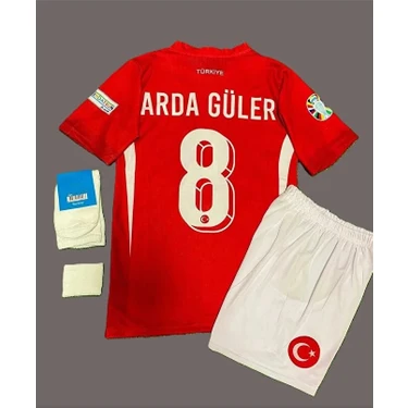 Arda Güler Türkiye Milli Takım Euro 2024 Kırmızı Çocuk Forması 4'lü