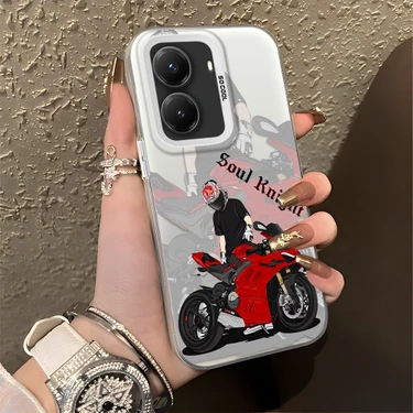 Ucuc Xiaomi Poco X7 Pro Uyumlu Sert Akrilik Arka Silikon Kenar Lens Koruma Şık Baskı