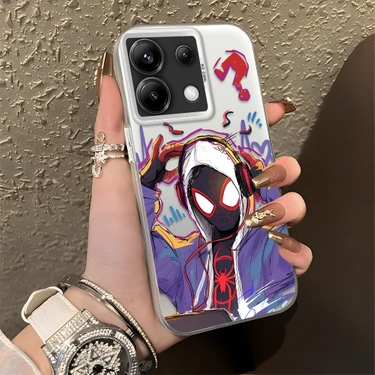Ucuc Xiaomi Poco X6 Uyumlu Sert Akrilik Arka Silikon Kenar Lens Koruma Şık Baskı