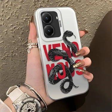 Ucuc Xiaomi Poco X7 Pro Uyumlu Sert Akrilik Arka Silikon Kenar Lens Koruma Şık Baskı