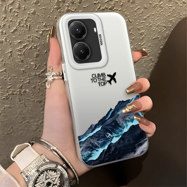 Ucuc Xiaomi Poco X7 Pro Uyumlu Sert Akrilik Arka Silikon Kenar Lens Koruma Şık Baskı
