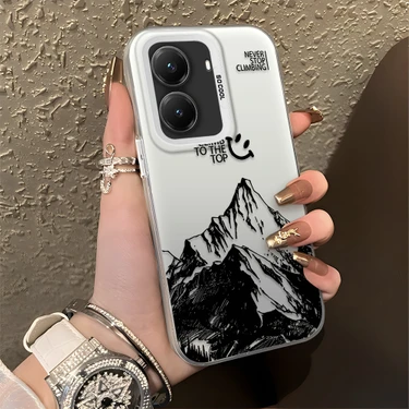 Ucuc Xiaomi Poco X7 Pro Uyumlu Sert Akrilik Arka Silikon Kenar Lens Koruma Şık Baskı