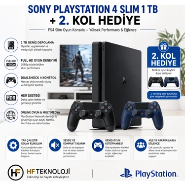 ps4slim1TBモデル Sony Playstation 4 Slim 1 Tb Oyun Konsolu (Ithalatçı Fiyatı