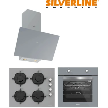 Silverline Flam 3481 - CS5335S02 - B06501S01 Gri Cam Ankastre
