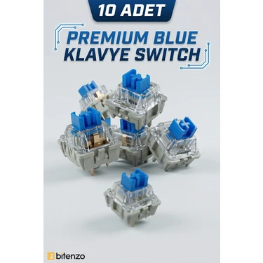 【P13531】WISH IN BLUE Bitenzo 3D 10 Adet Mavi Mekanik Klavye Switch Seti, Clicky Fiyatı