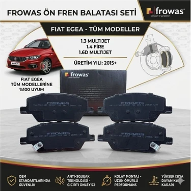 Motorx Fiat Egea 2015 Sonrası Ön Fren Balatası 1.3 1.4 1.6 Tümü Yüksek Performans Sessiz