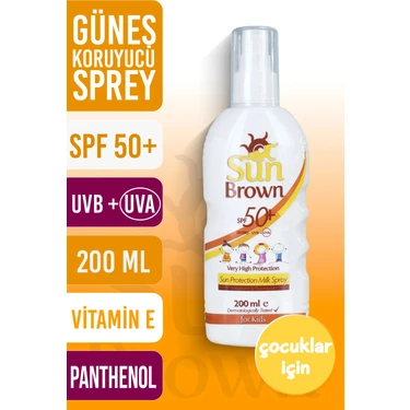 Sun Brown Çocuk Güneş Koruyucu Spf 50+ Süt Losyon 200 ml