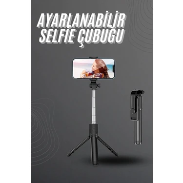 Selfie Çubuğu Bluetooth Kumandalı Selfie Çubuğu Tripod Telefon Tutucu Çok Renkli Hafif ve