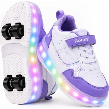 Rocky Sport Glow Kız Erkek Çocuk Patenli, Işıklı Rahat Spor Ayakkabı & Sneaker 4 Teker Kaykay