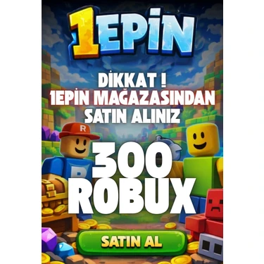 1Epin Roblox 300 Robux - Usd Para