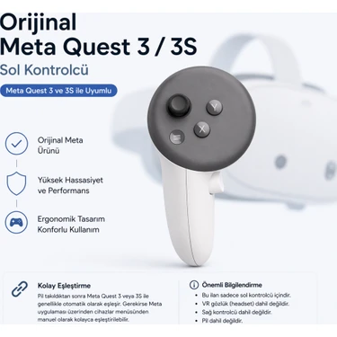 Orijinal Meta Quest 3/3s Sol Kontrolcü – Yedek / Değişim Için