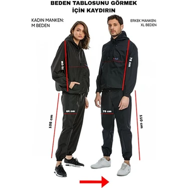 Fitblue Unisex Termal Sauna Eşofman Takımı Oversize Kesim ile Günlük Kullanım İçin Rahat