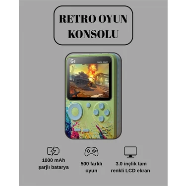 Ronanna G5 Game Box Retro Mini Oyun Konsolu – 500 Dahili Oyun -