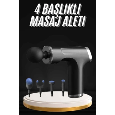 Ronanna Şarjlı Masaj Tabancası 4 Başlıklı Mini Masaj Tabancası ve Masaj Aleti -