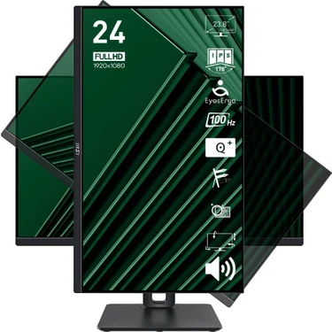 MSI Yenilenmiş 23.8" Pro MP245PG 1920X1080 (Fhd) 16:9 Flat IPS 100HZ 1ms Adaptıve-Sync Pıvot
