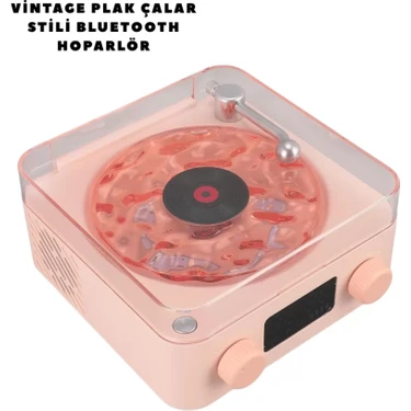 Nemere İthalat Retro Bluetooth Hoparlör Pembe Nemere