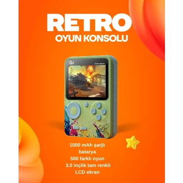 Nemere İthalat 500 Oyun Hafızalı G5 Game Box – Renkli LCD Ekranlı Nemere