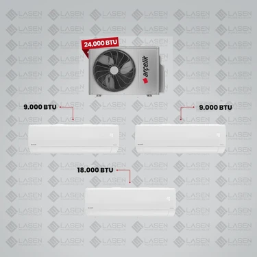 Arçelik 1+2 Multi Sistem Klima / 24100 Md Pro Dış Ünite (9 Btu Beyaz + 9 Btu Beyaz + 18 Btu Beyaz