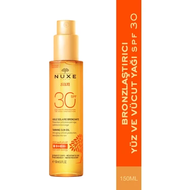 Nuxe Sun Bronzlaştırıcı Yağ SPF30 150 ml Güneşten Koruma Sağlayan Etkili