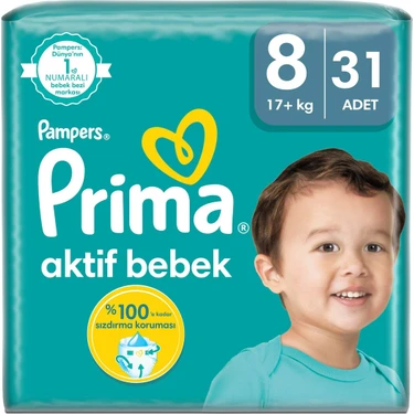 Prima Aktif Bebek Bebek Bezi Ekonomik Paket 8 Numara 31  Adet