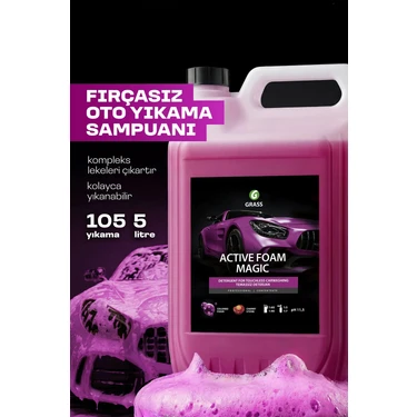 Grass Active Foam Magic 5L - Araba Şampuanı Hızlı Köpüren Renk Değiştiren Fırçasız Oto Yıkama